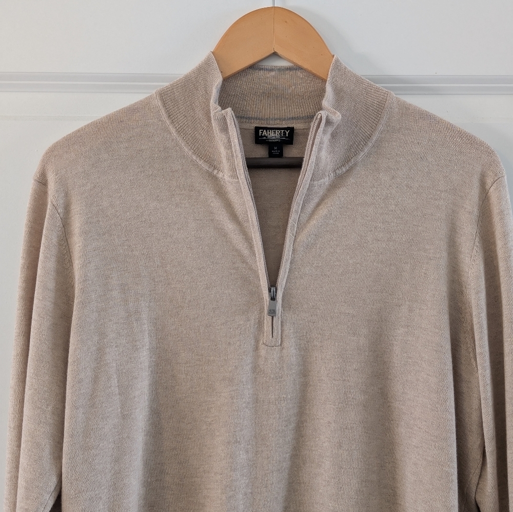Faherty Men's Movement Quarter Zip Sweater